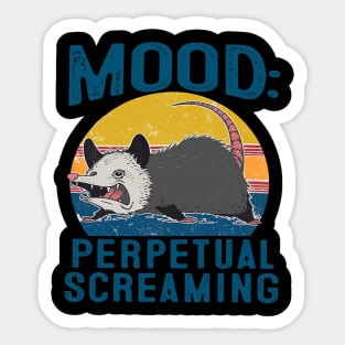 Funny Opossum Mood Perpetual Screaming Possum Panic Sticker